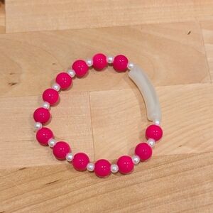 Valentine's Day Handmade Pink Stretch Bracelet